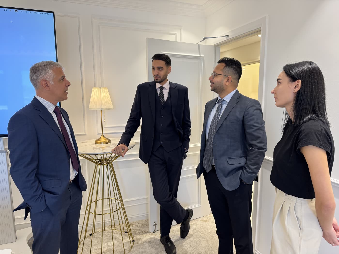 Cohort members between sessions in Dubai
