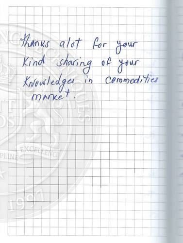 Handwritten testimonial from an Alsa Intelligence student