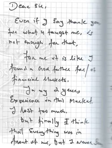 Handwritten testimonial from an Alsa Intelligence student