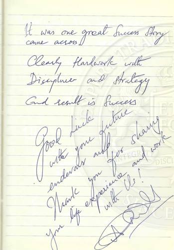 Handwritten testimonial from an Alsa Intelligence student