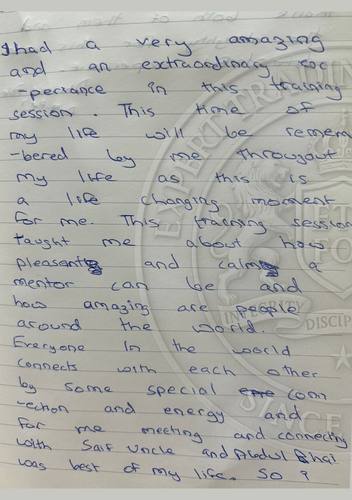 Handwritten testimonial from an Alsa Intelligence student
